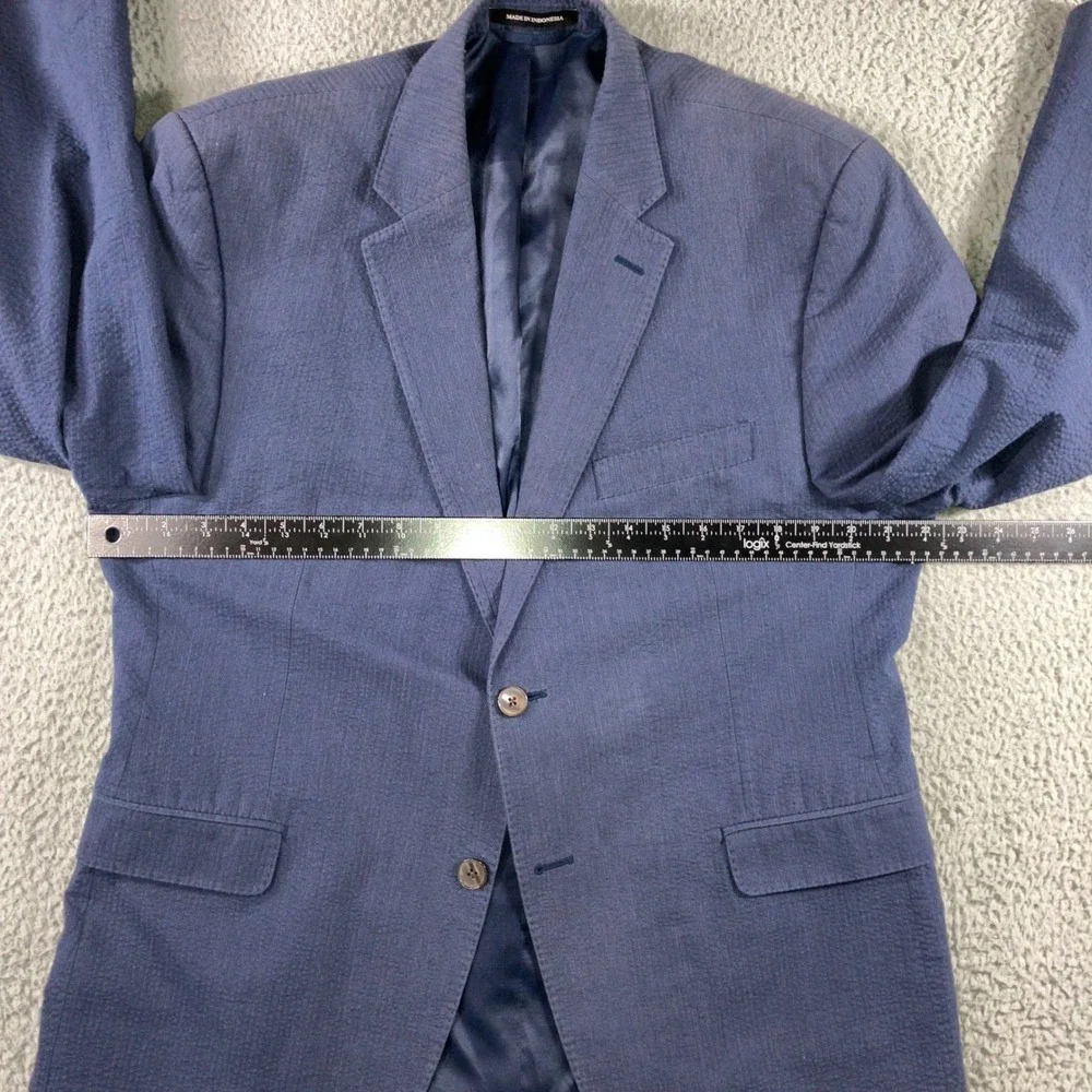Ralph‎ Lauren Black Label Blazer Sport Coat Men 44 Slim Blue Textured 2 Button